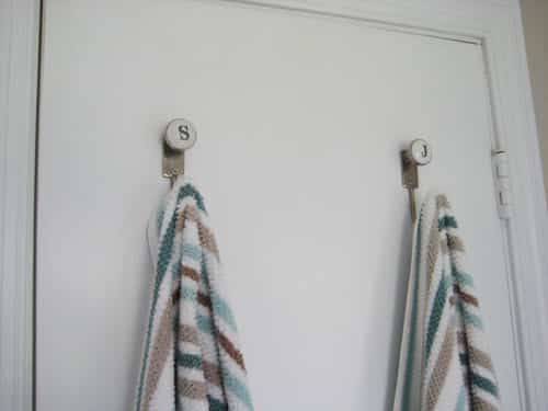 Anthropologie initial monogram towel hooks