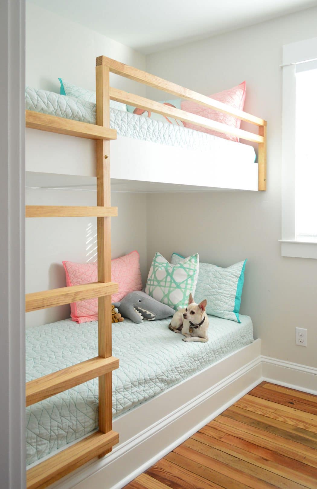 bunk beds built into the wall