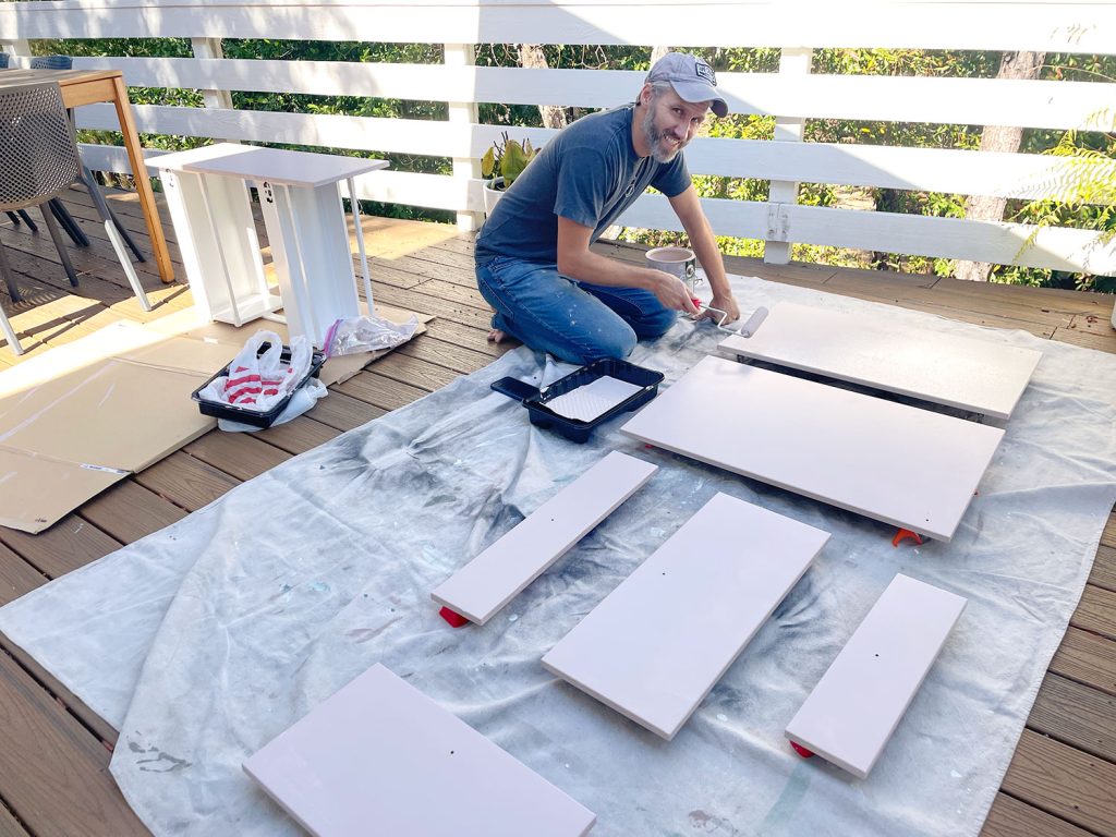 John Painting Ikea Cabinet Doors With Small Foam Roller