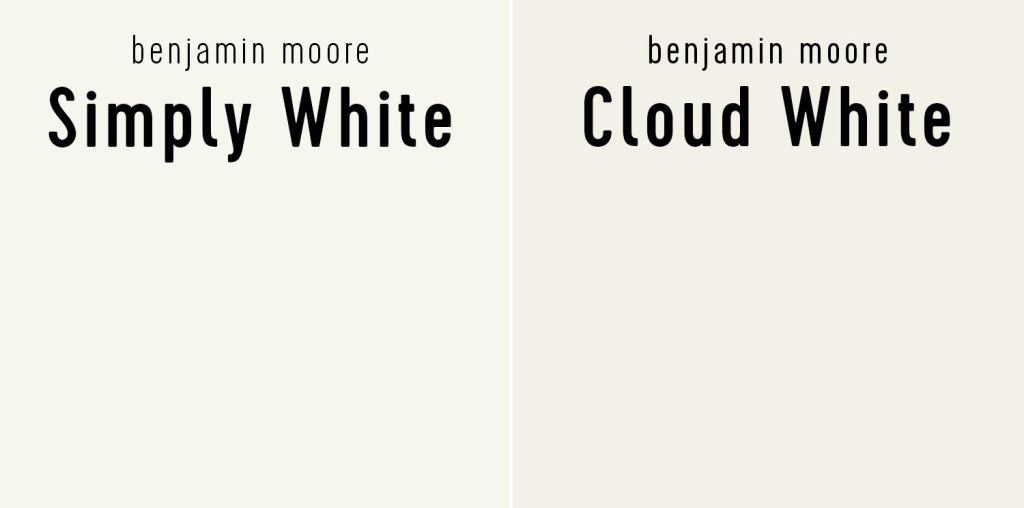 Benjamin Moore Simply White vs Cloud White