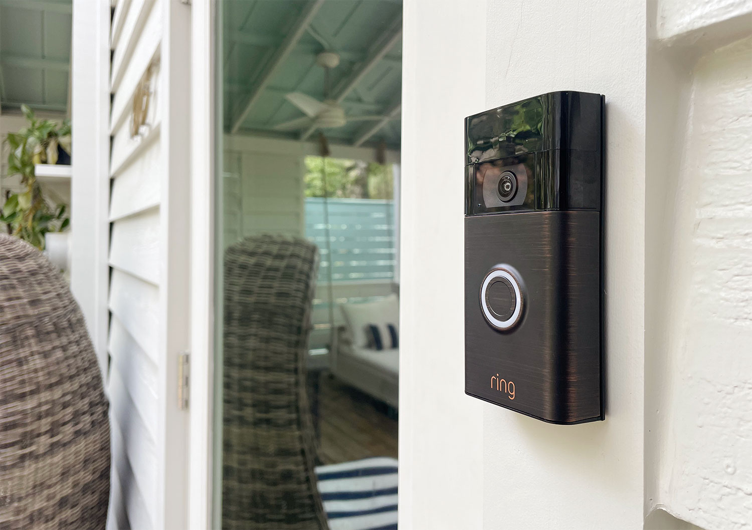 Shop Ring Video Doorbell - Venetian Bronze + Indoor Cam 2nd Gen Black +  Alarm 5pc Kit Bundle at Lowes.com