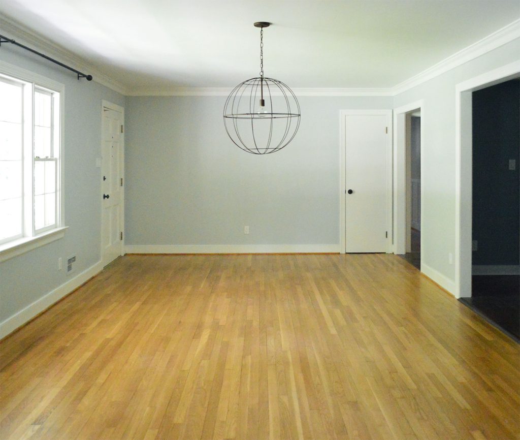 Empty Living Dining Room With Hardwood Floors