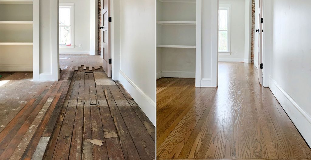 Before After Photos Of Patched And Refinished Hardwood Floors