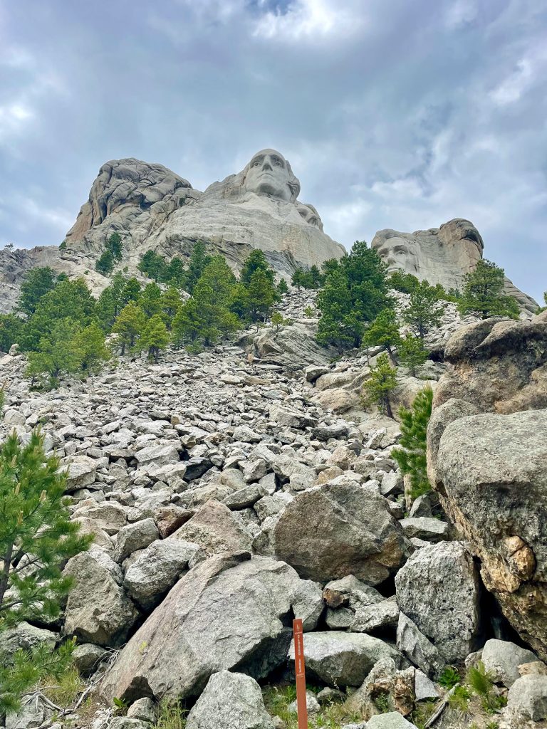 View Of Rock Debris Under Mount Rushmore National Memorial South Dakota