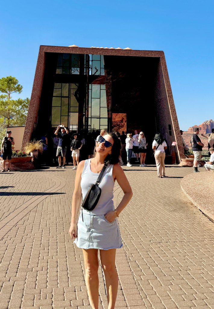 Sherry Outside Chapel of The Holy Cross In Sedona Arizona