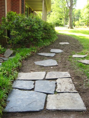 Digging Up Old Slate To Make A New Leveled Path | Young House Love