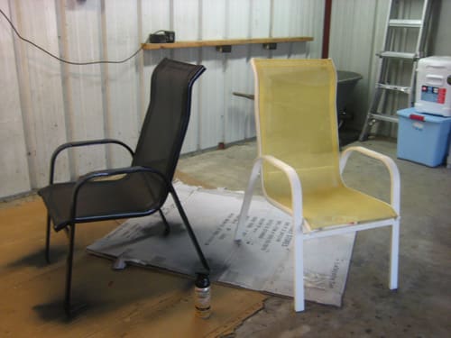 How to create a metallic white gold chair - Rustoleum Spray Paint