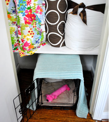 Building An Extra Closet Shelf To Integrate A Dog Crate | Young House Love