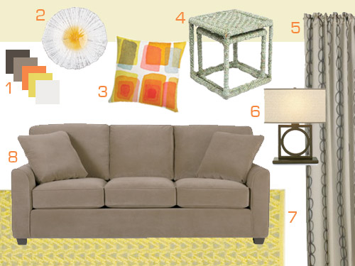 A Neutral Living Room With Citrus Accents | Young House Love