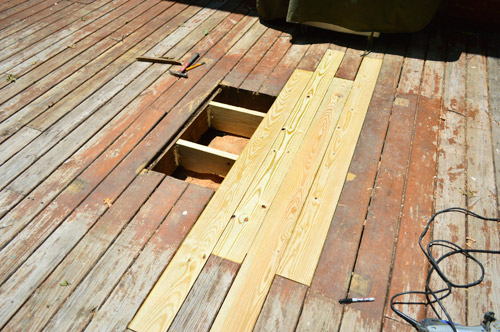 how to patch or repair a hole in your deck young house love