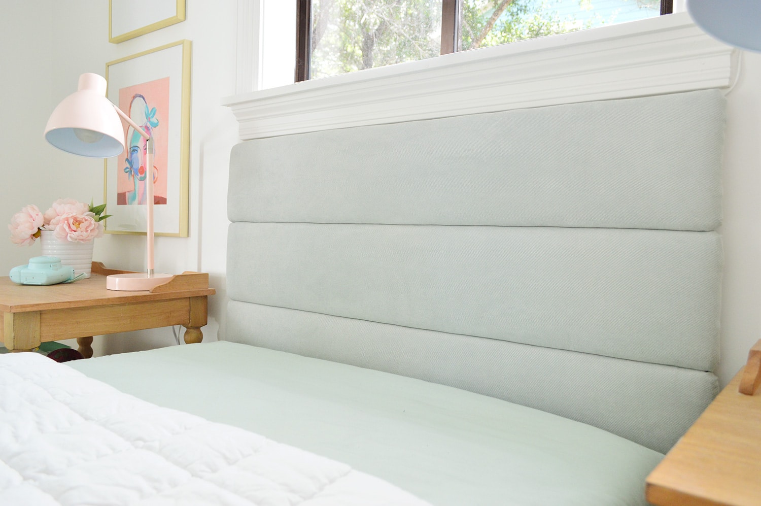 How To Make A DIY Channel Tufted Headboard (& How Our Daughter's Room