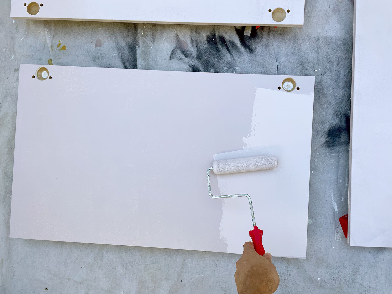 How To Paint Ikea Kitchen Cabinets Young House Love   Painting Ikea Cabinets Second Coat Back 